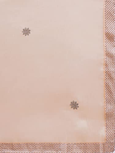 MOHEY Women's Saree, Suitable for Party, Anniversary & Wedding Sari for Women, All Over Boota, Bordered Chiffon (Peach)