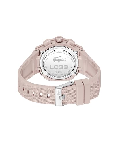 Lacoste Lc33 Qtz Basic Blush Sunray Round Dial Women's Watch|Pink Silicone Material|Pink Color Band - 2001429