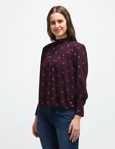 U.S. POLO ASSN. Women's Regular Fit T-Shirt (UWAW24TOP223_Wine