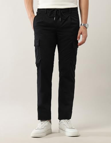 Arrow Sports Men's Regular Casual Pants (ASAJTR2466_Black