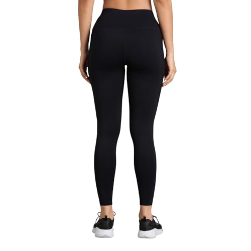 Skechers Women Rib Panelled Black Leggings