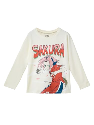 The Souled Store Naruto: Sakura Womens and Girls Regular Fit Full Sleeve Graphic Printed Cotton Beige Color T-Shirt
