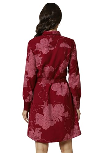 Allen Solly Women's Polyester Modern Mini Dress (AHDRWRGPQ16409_Red