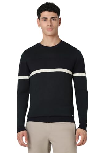 Van Heusen Men Green Patterned Crew Neck Sweater