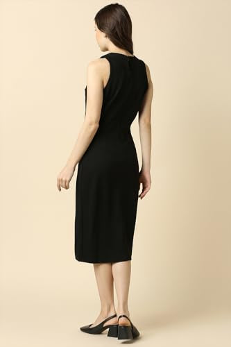 Allen Solly Women's Rayon Modern Calf Length Dress (AHDRERGHN21308_Black