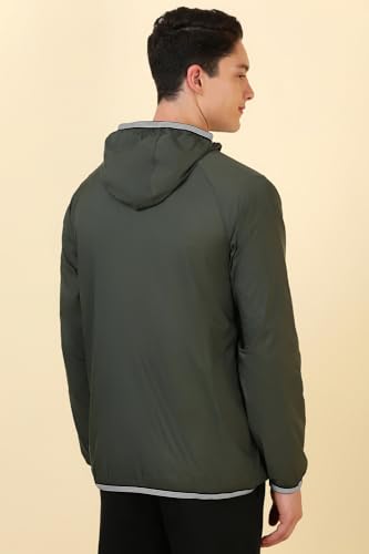 Allen Solly Men's A-Line Coat (ASJKLJBOFV69426_Olive