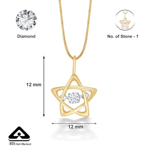 P.N.Gagdil Jewellers 14 Karat Yellow Gold & Diamond Certified Gold Casual Pendant For Women KP10324 IJ/SI