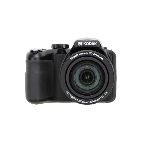 Kodak PIXPRO AZ425 20MP Vlogging Digital Camera (Black) 42X Optical Zoom, 24mm Wide Angle Lens Bundle with 64GB Memory Card + Vlogger Tripod + Bag + More Vlog Accessories