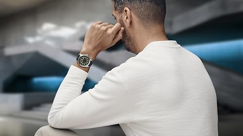 WENGER Terragraph | Swiss-Made Men's Analog Quartz Wrist Watch | Stainless Steel Case with Leather Bracelet, Black Dial, 43mm, 100M Water Resistant | Model Number 01.0541.121