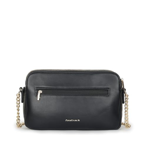Fastrack StitchPlay Sling | Quilted Faux-Leather Women’s Handbag | Crossbody with 3 Compartments & Metal Strap | Sling for Everyday Carry
