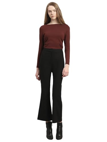 VERO MODA Womens Bootcut Pants Jet Black