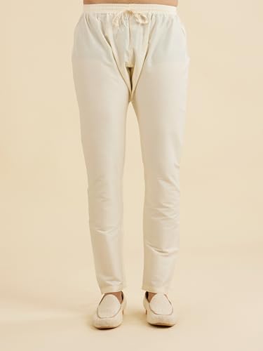 Manyavar Men's Brocade Regal Embroidered Kurta Jacket Set (Mustard,XL)