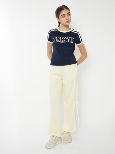 Max Women Printed Sports T-Shirt (Blue_XL)