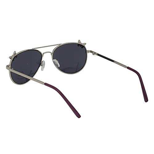 Carlton London Girl's Black Lens & Silver-Toned Aviator Sunglasses with UV Protected Lens