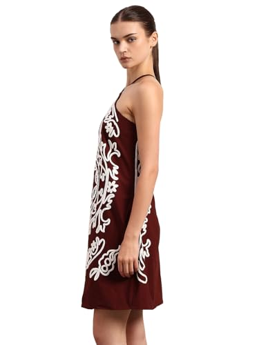 VERO MODA Women's A-Line Brown Dress