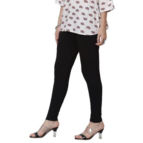 Rangriti Women's Regular Leggings (RMMWINTERW3509AW21BLK_Black