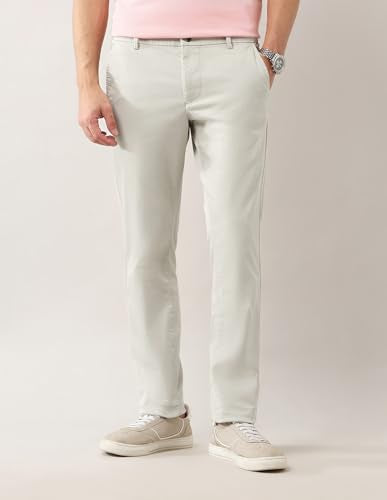 Arrow Sports Men's Mid Rise Slim Fit Trousers (ASAETRO2962_Beige_30)