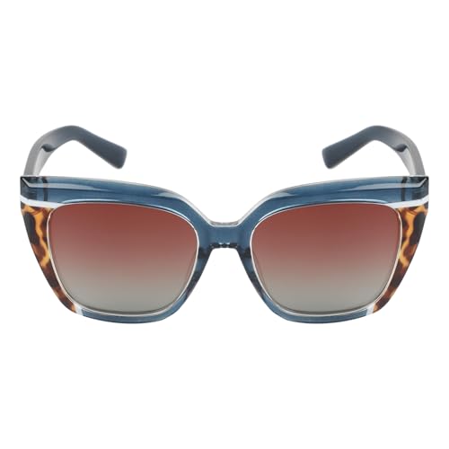 KILLER Women's Sunglass, Cat-Eye Shaped Acetate Frame Polarized Lens Sunglasses Case For Women, Girls, Gradient Lens Sunglasses, Frame Color - Blue, Lens - Brown