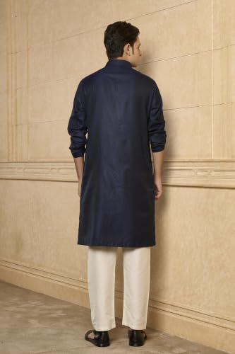 TASVA Navy Minimal Kurta Set | Size: XXL
