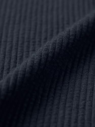 The Souled Store Textured Shirt: Blue Iris Men and Boys Short Sleeve Spread Collar Navy Blue Solid Cotton Blend Lightweight Drop Shoulder Streetwear Trendy Oversized Shirt