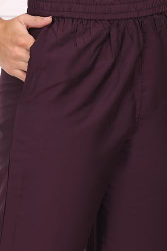 W for Woman Maroon Embroidered Silk Straight Kurta, Pants and Dupatta Set - (WS13298-224278-XL)
