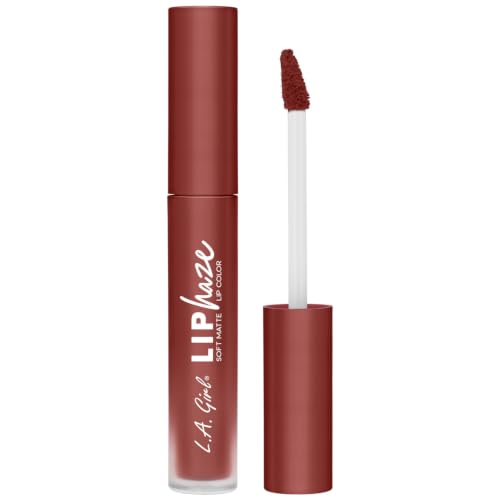 L.A. Girl Lip Haze Soft Matte Liquid Lipstick(Flirty), 3ml – Lightweight, Long-Lasting & Non-Drying Formula | Velvet Finish Multipurpose Lip & Cheek Tint for Indian Skin Tones