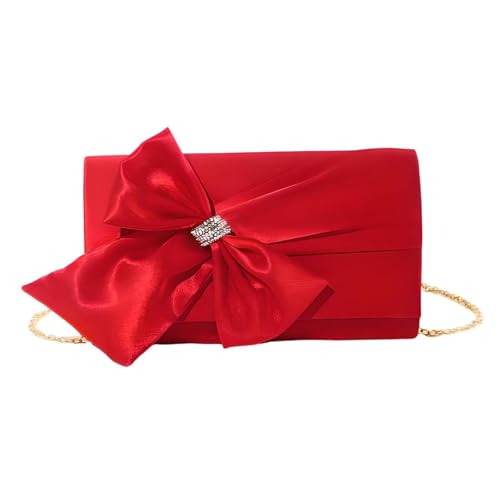 CALANDIS™ Bow Clutch Purse Women Evening Bag Crossbody Bag for Prom Graduation Banquet Red | Womens Handbags & Bags
