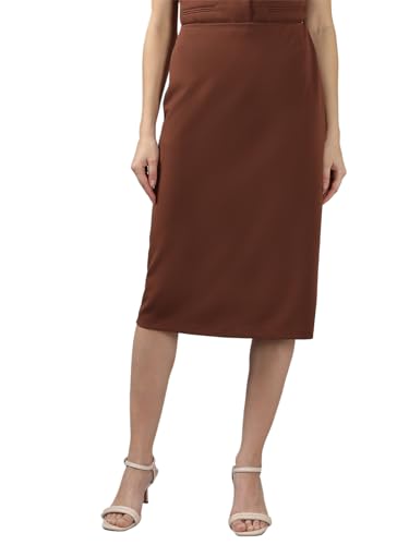 VERO MODA Women's Bodycon High-Rise Brown Skirt
