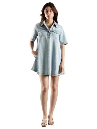 Tommy Hilfiger Cotton Spread Collar Denim Dress