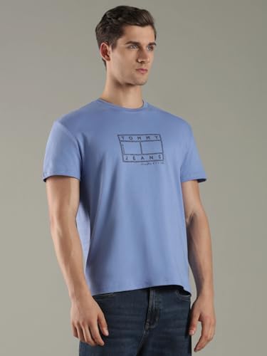 Logo Regular Fit Cotton T-Shirt Blue