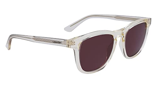 Calvin Klein Unisex Brown Lens Crystal Rectangular Sunglasses With 100% UV Protection
