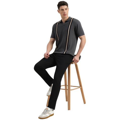 United Colors of Benetton Solid Slim Fit Trousers (Size:34)-01C4KTWB1055I10034 Black