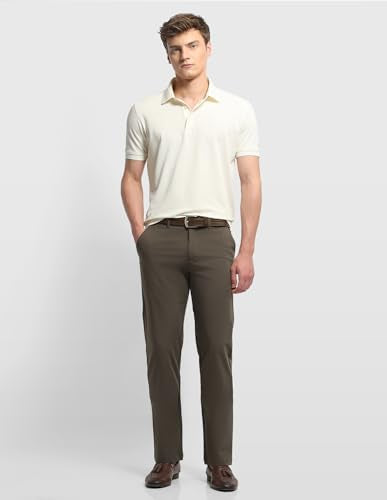 Arrow Sport Men's Hudson Tailored Fit Mid Rise Trousers (ASALTR2614_Brown_34)