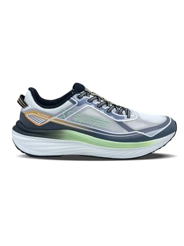 XTEP Mens Mesh Upper IP Midsole Lightweight Comfortable Stable Support Running Shoes I White/Grey/Orange