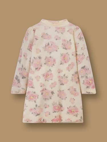 Cherry Crumble Mullti Color Allover Print Full Sleeve Highneck A-LINE Winter Sweater Dress for Girls Multicolour