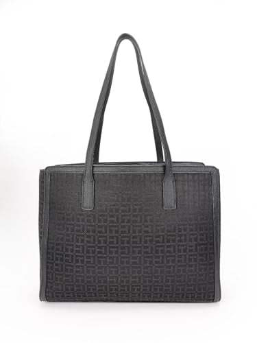 Tommy Hilfiger Logo Black Polyester Tote Bag