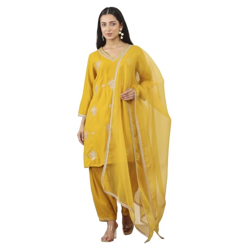 Rangriti Viscose Polyester Printed Straight Festive Kurta With Salwar And Dupatta