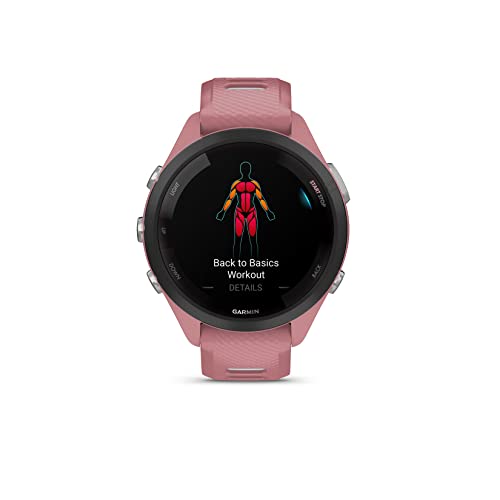 Garmin Forerunner 265S Music GPS Running Smartwatch,Amoled Touchscreen, Battery Upto 15 Days, HRV Status & Advanced Sleep Monitoring, SPO2,Morning Report, Track Running, Cross Training with Pink Band