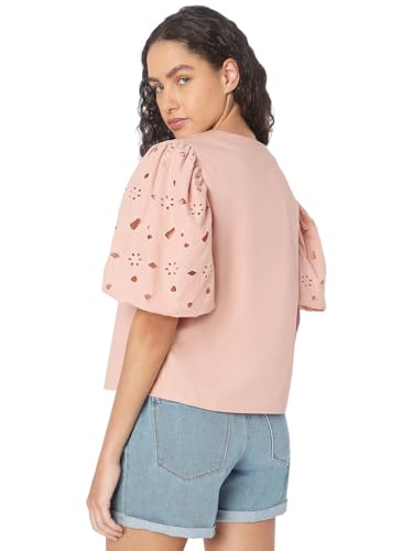 VERO MODA Women Regular Fit Pink Top