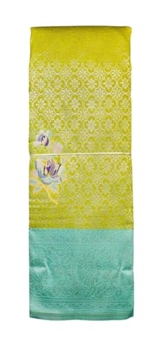 SREE KUMARAN Women's Kanchipuram Kubera Silk Pure Pattu Sarees – Peacock Art Butta With Blouse