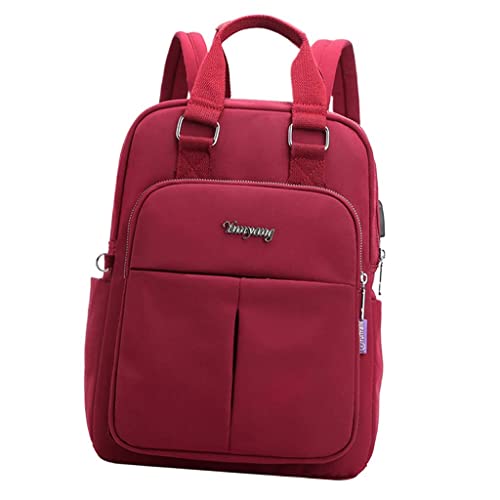 FABLOFT Women Laptop Backpack Lightweight Causal Outdoor Tote Bag Daypack Red
