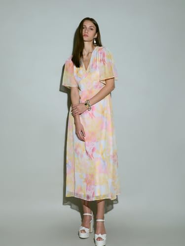 VERO MODA Women's Fit and Flare Yellow Dress