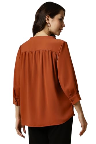 Allen Solly Women's Regular Fit Blouse (AHTSCRGFF43340_Brown