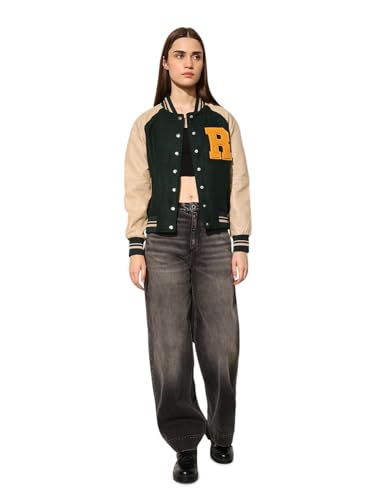 ONLY Women's Solid Loose Fit Green Jacket