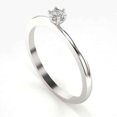 VALANOVA Sterling Silver & Certified Lab Grown Diamond 0.11cts | Ring For Women/Girls | Stylish & Elegant | VGR0298A | Ring Size: 10