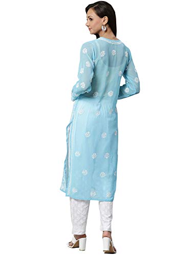 Ada Women's Cotton Kurta Set (L100398_Blue_Large)