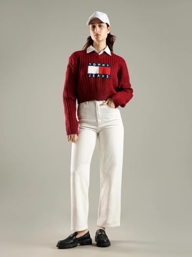 Tommy Hilfiger Regular Fit Polyester V-Neck Pullovers Sweater