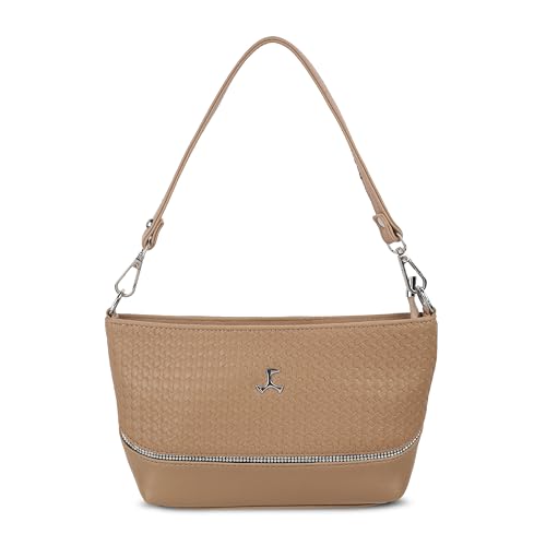 Mochi Women Beige Faux Leather Handbag with Spacious Compartments (66-560)