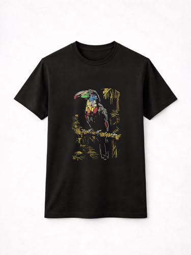 Status Quo Tropical Toucan Sketch Graphic T-Shirt Black