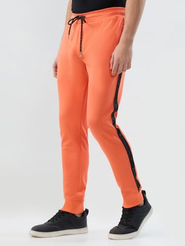 Park Avenue Men Slim Fit Solid Pattern Cotton Polyester Blend Flat Front Casual Jogger Pant